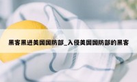 黑客黑进美国国防部_入侵美国国防部的黑客