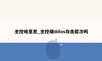 主控啥意思_主控端ddos攻击层次吗