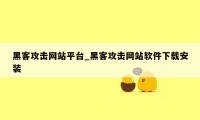 黑客攻击网站平台_黑客攻击网站软件下载安装