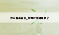 有没有黑客啊_黑客对付网络喷子