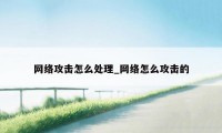 网络攻击怎么处理_网络怎么攻击的