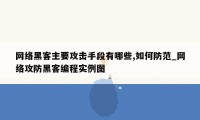 网络黑客主要攻击手段有哪些,如何防范_网络攻防黑客编程实例图