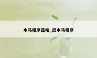 木马程序是啥_反木马程序