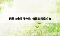 网络攻击事件分类_情报类网络攻击