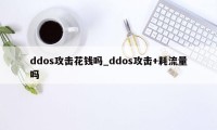 ddos攻击花钱吗_ddos攻击+耗流量吗