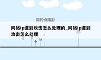 网络ip遭到攻击怎么处理的_网络ip遭到攻击怎么处理