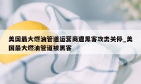 美国最大燃油管道运营商遭黑客攻击关停_美国最大燃油管道被黑客