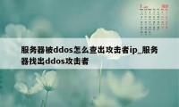 服务器被ddos怎么查出攻击者ip_服务器找出ddos攻击者