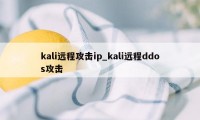 kali远程攻击ip_kali远程ddos攻击