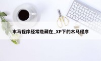 木马程序经常隐藏在_XP下的木马程序