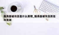 服务器被攻击是什么原理_服务器被攻击抓包攻击源