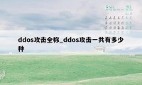 ddos攻击全称_ddos攻击一共有多少种