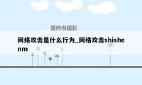 网络攻击是什么行为_网络攻击shishenm