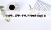 扫描端口后可以干嘛_网络连接端口扫描