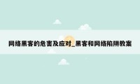 网络黑客的危害及应对_黑客和网络陷阱教案