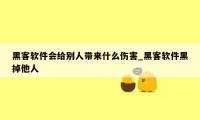 黑客软件会给别人带来什么伤害_黑客软件黑掉他人