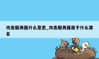 攻击服务器什么意思_攻击服务器属于什么罪名