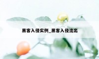 黑客入侵实例_黑客入侵流出