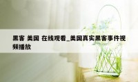 黑客 美国 在线观看_美国真实黑客事件视频播放