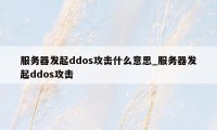 服务器发起ddos攻击什么意思_服务器发起ddos攻击