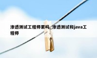 渗透测试工程师累吗_渗透测试和java工程师