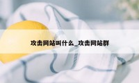 攻击网站叫什么_攻击网站群