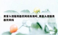 黑客入侵服务器剪网线有用吗_黑客入侵服务器剪网线