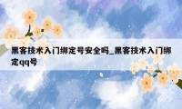 黑客技术入门绑定号安全吗_黑客技术入门绑定qq号