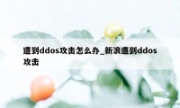 遭到ddos攻击怎么办_新浪遭到ddos攻击