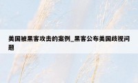 美国被黑客攻击的案例_黑客公布美国歧视问题