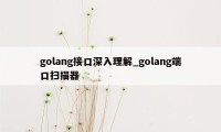 golang接口深入理解_golang端口扫描器