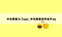 中文黑客入门app_中文黑客软件关于qq