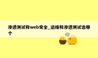 渗透测试和web安全_运维和渗透测试选哪个