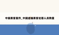 中国黑客案件_中国逮捕黑客犯罪人员数量