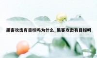 黑客攻击有目标吗为什么_黑客攻击有目标吗