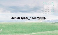 ddos攻击手段_ddos攻击团队