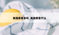 美国黑客多吗_美国黑客只认