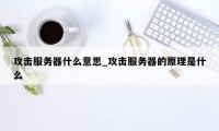 攻击服务器什么意思_攻击服务器的原理是什么