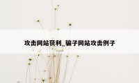 攻击网站获利_骗子网站攻击例子