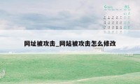 网址被攻击_网站被攻击怎么修改