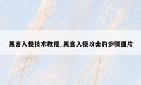 黑客入侵技术教程_黑客入侵攻击的步骤图片