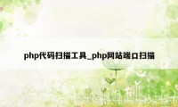 php代码扫描工具_php网站端口扫描