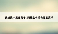 我想找个黑客高手_网络上有没有黑客高手