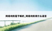 网络攻防是干嘛的_网络攻防用什么语言