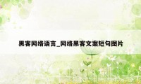 黑客网络语言_网络黑客文案短句图片