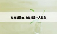 信息泄露的_有道泄露个人信息