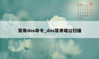 禁用dos命令_dos禁用端口扫描