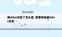 被ddos攻击了怎么查_查看网站被ddos攻击