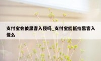 支付宝会被黑客入侵吗_支付宝能抵挡黑客入侵么