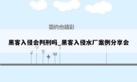 黑客入侵会判刑吗_黑客入侵水厂案例分享会